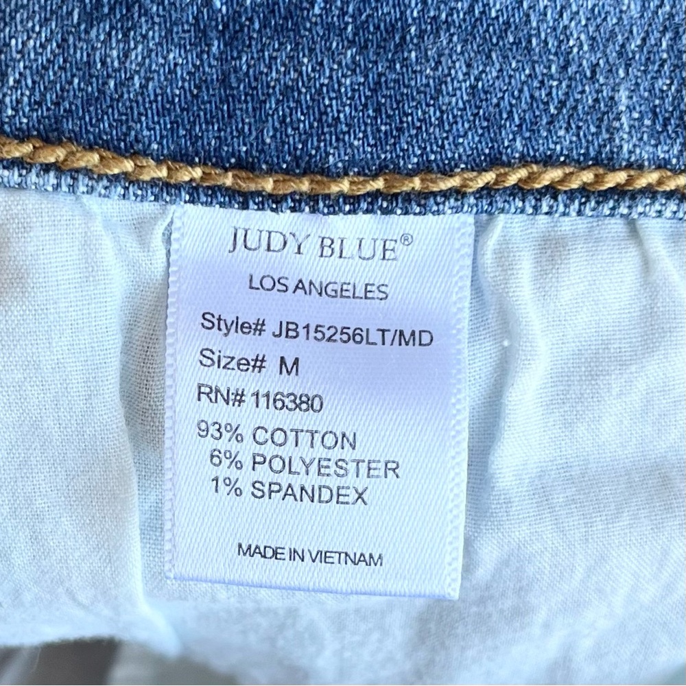 JUDY BLUE Two Tone Blue Denim Jean Shorts Medium - Picture 4 of 4